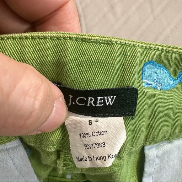 J. Crew size 8 green skirt, whale pattern, cotton, preppy, spring, summer - Picture 6 of 8
